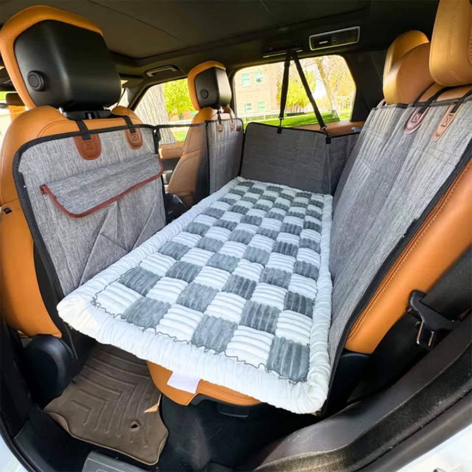 Multi-Purpose Thick Plush Eco-Friendly Coral Fleece Pet Cushion Comfortable Soft Mattress Dog Plaid Pattern Car Travel Home