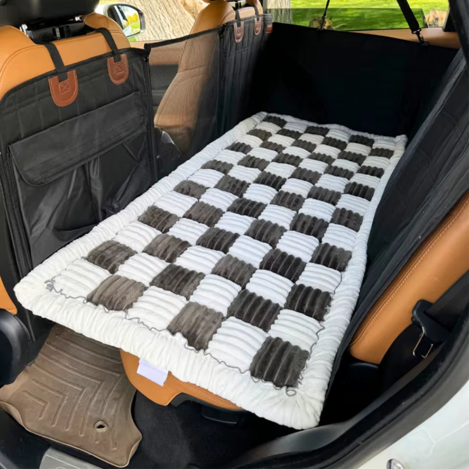 Multi-Purpose Thick Plush Eco-Friendly Coral Fleece Pet Cushion Comfortable Soft Mattress Dog Plaid Pattern Car Travel Home