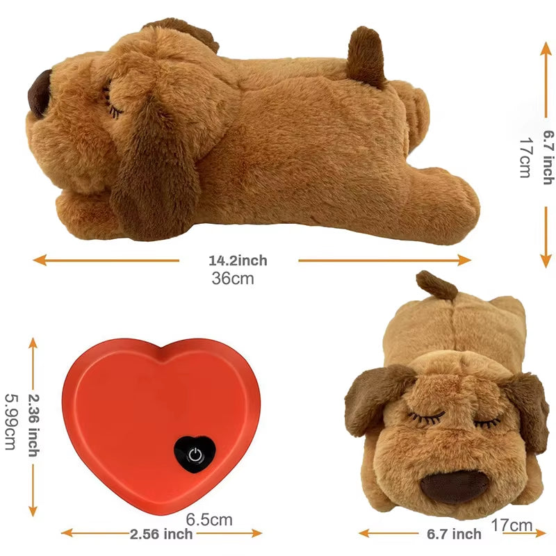 Cross-Border Interactive Plush Heartbeat Anxiety-Soothing Sleep Aid Chew Toy for Dogs and Cats