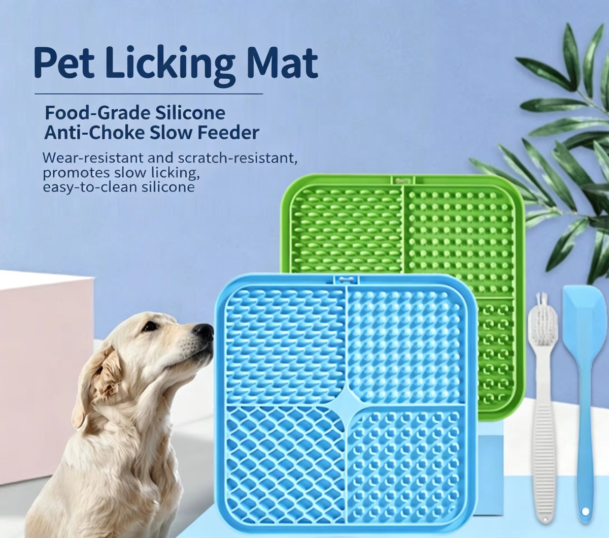 Food Grade Silicone Eco-Friendly Foldable Waterproof Pet Lick Mat Anti-Choke Slow Feeding Wear Resistant Easy Clean for Dogs