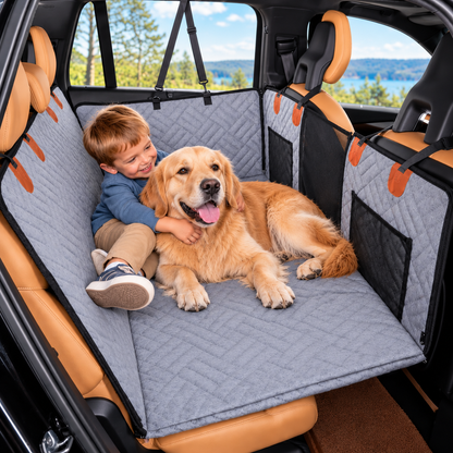 Large Dog Back Seat Extender – Hard Bottom Car Hammock & Seat Protector