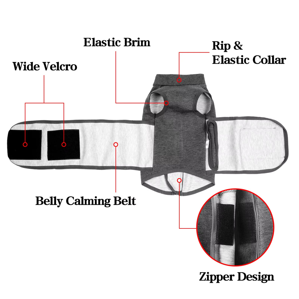 Anxiety Relief Vest for Dogs Calming Clothing for Dogs Cats Calming Wrap Pet Clothes Pacify Emotion Custom Logo Factory