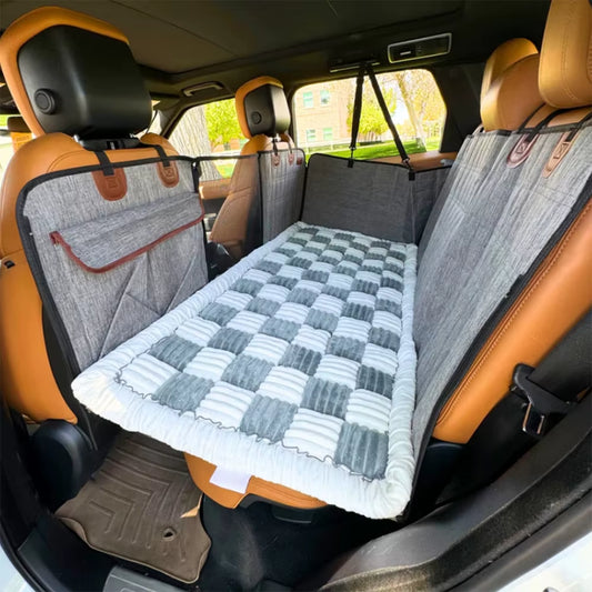 Multi-Purpose Thick Plush Eco-Friendly Coral Fleece Pet Cushion Comfortable Soft Mattress Dog Plaid Pattern Car Travel Home