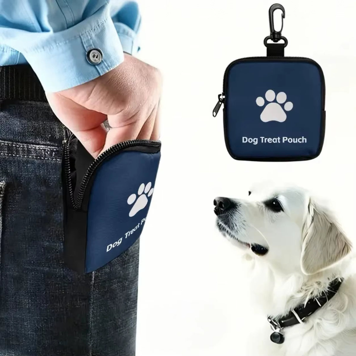 Portable Eco-Friendly Oxford Dog Training Snack Bag with Zipper Closure Cross-Border New Pet Accessory
