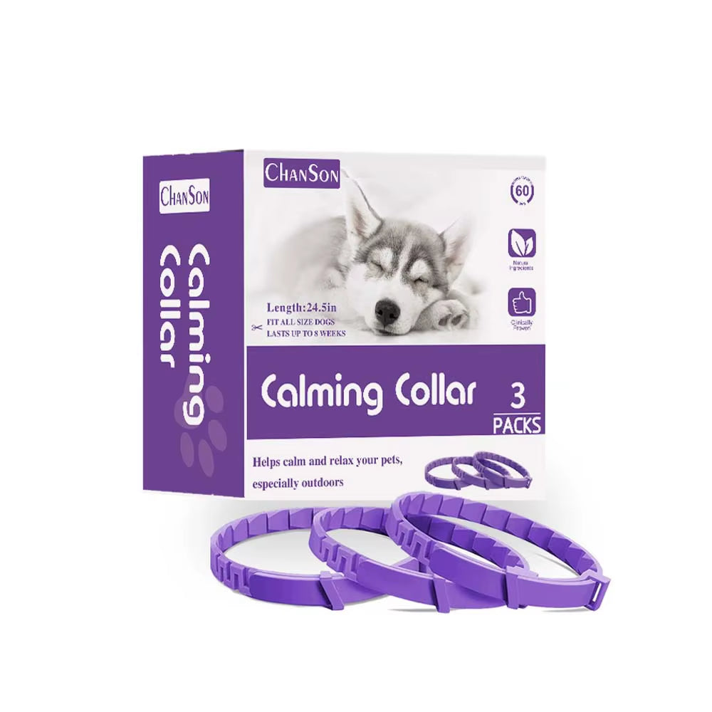 Wholesale Hot Sale Adjustable Pet Pheromone Calming Collar for Cats Dogs Solid Color OEM Label Anxiety Reduction Collar